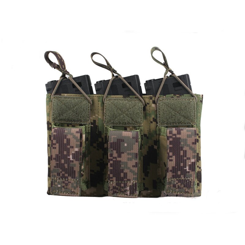 Tactical 5.56 Pistol Triple Open Top Magazine Pouch MOLLE