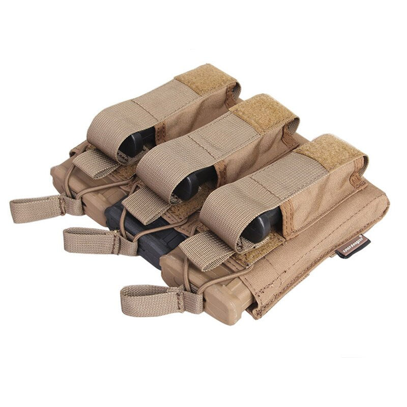 Tactical 5.56 Pistol Triple Open Top Magazine Pouch MOLLE