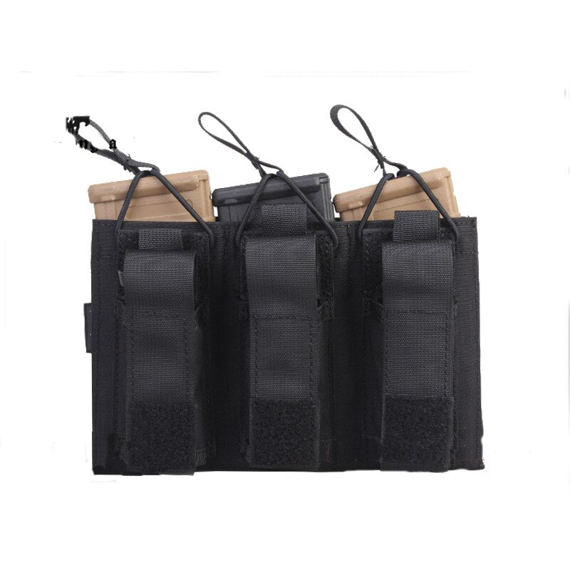 Tactical 5.56 Pistol Triple Open Top Magazine Pouch MOLLE