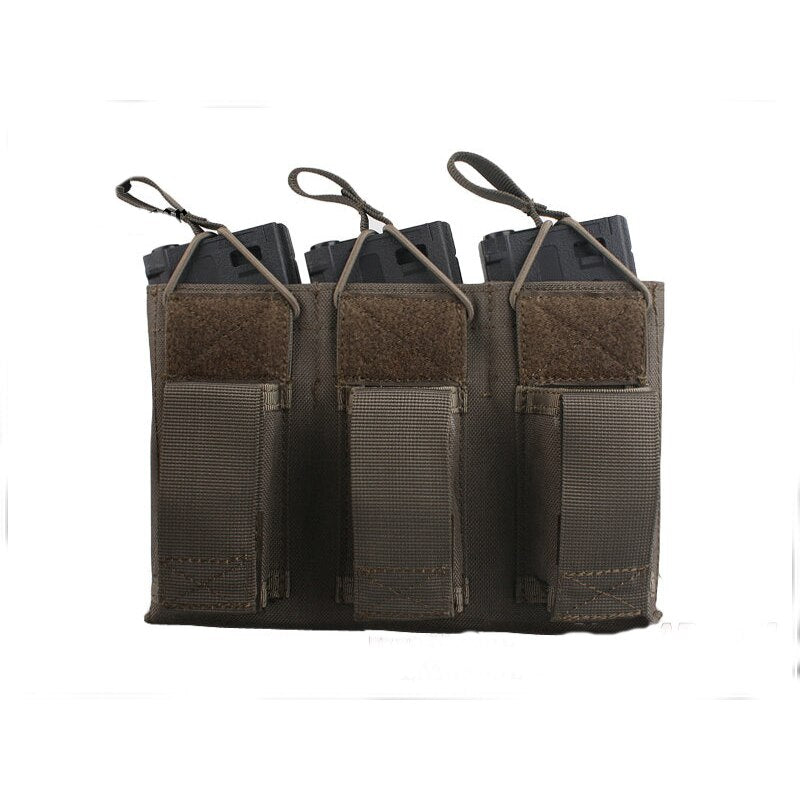 Tactical 5.56 Pistol Triple Open Top Magazine Pouch MOLLE