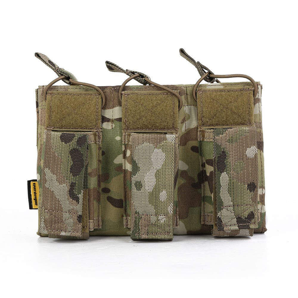 Tactical 5.56 Pistol Triple Open Top Magazine Pouch MOLLE